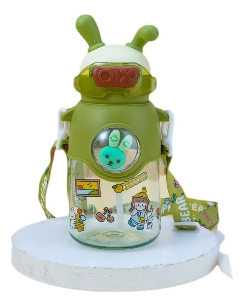 SET 2 BOTELLAS AGUA INFANTIL DIVERTIDO CORREA AJUSTABLE LAU - 1