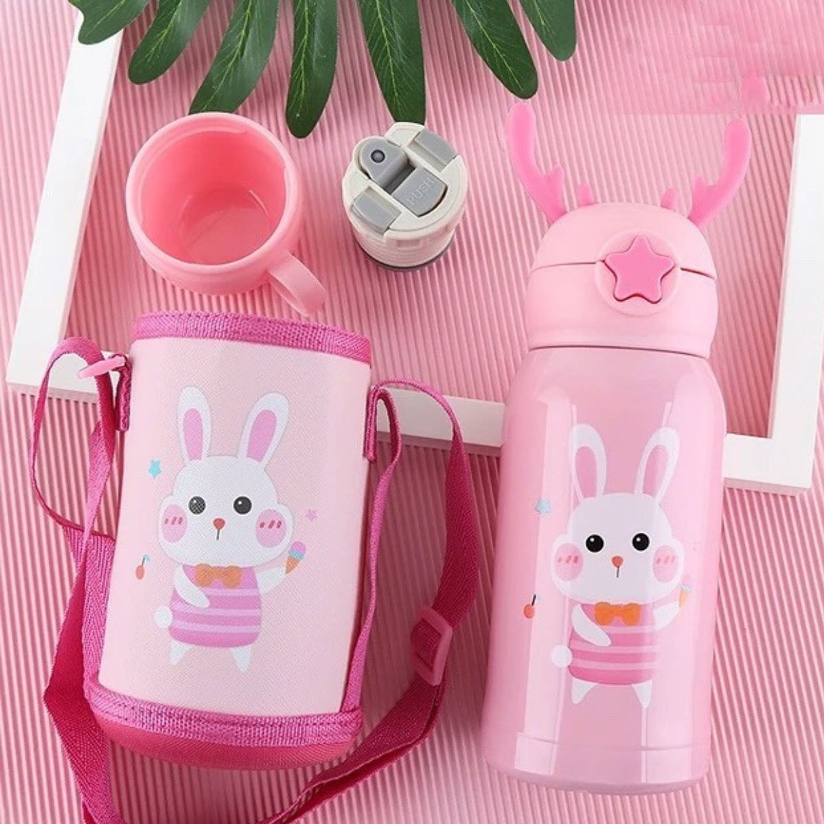 BOTELLA DE AGUA CON PAJITA INFANTIL TERMICA NIÑOS LAU - 7