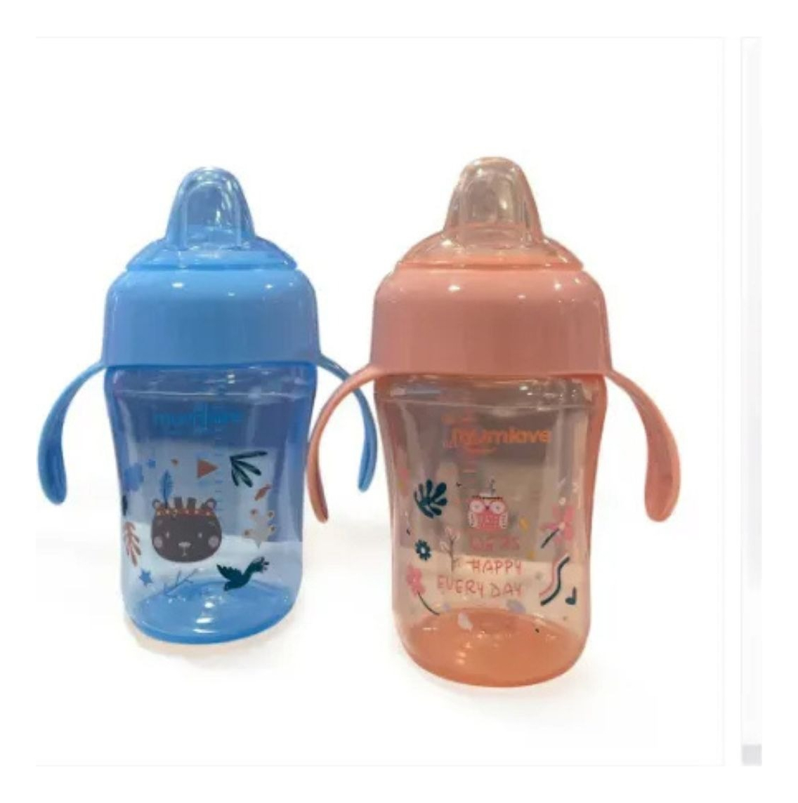 SET 2 VASOS DE TRANSICION SILICONA ANTIDERRAME NIÑOS LAU - 5