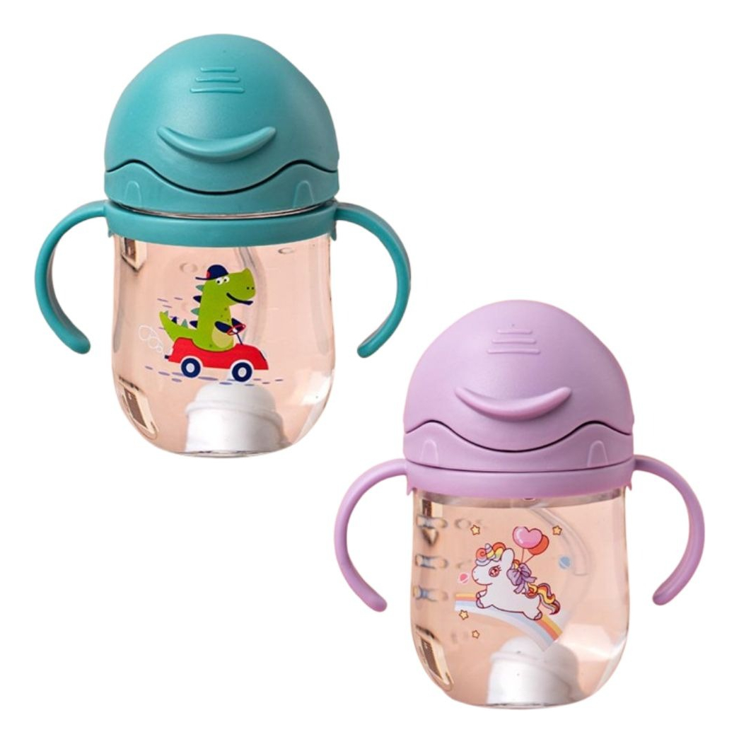 SET 2 VASOS CON BOMBILLA ANTIDERRAME CON ASA BEBES LAU - 5