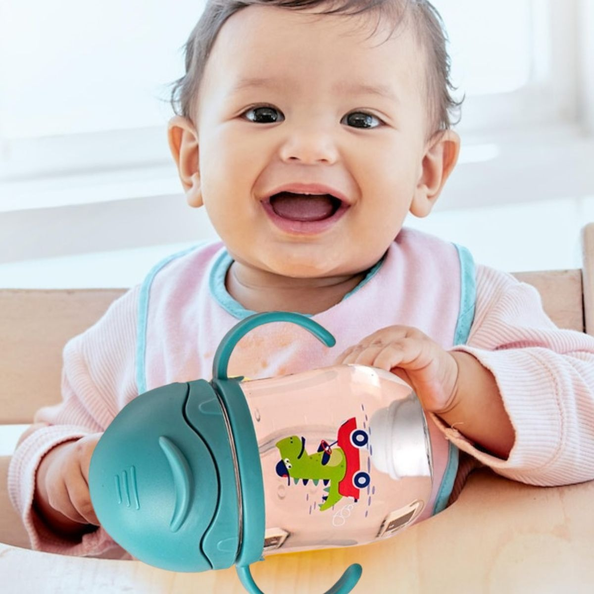 SET 2 VASOS CON BOMBILLA ANTIDERRAME CON ASA BEBES LAU - 8