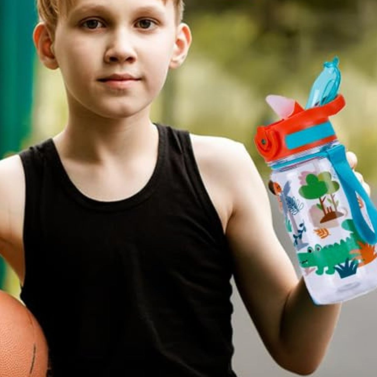BOTELLA DE AGUA CON PAJITA DEPORTE INFANTIL NIÑOS LAU - 7