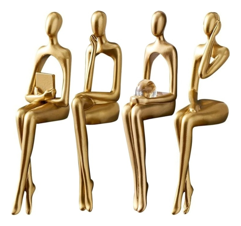 FIGURAS ABSTRACTAS ESTATUAS ADORNO ESTANTERÍA 4 PIEZAS JHN - 3