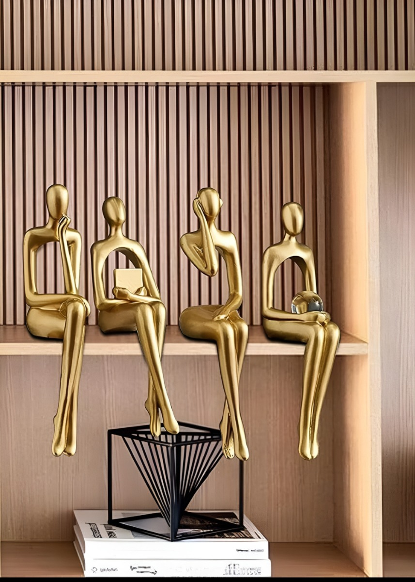 FIGURAS ABSTRACTAS ESTATUAS ADORNO ESTANTERÍA 4 PIEZAS JHN - 8