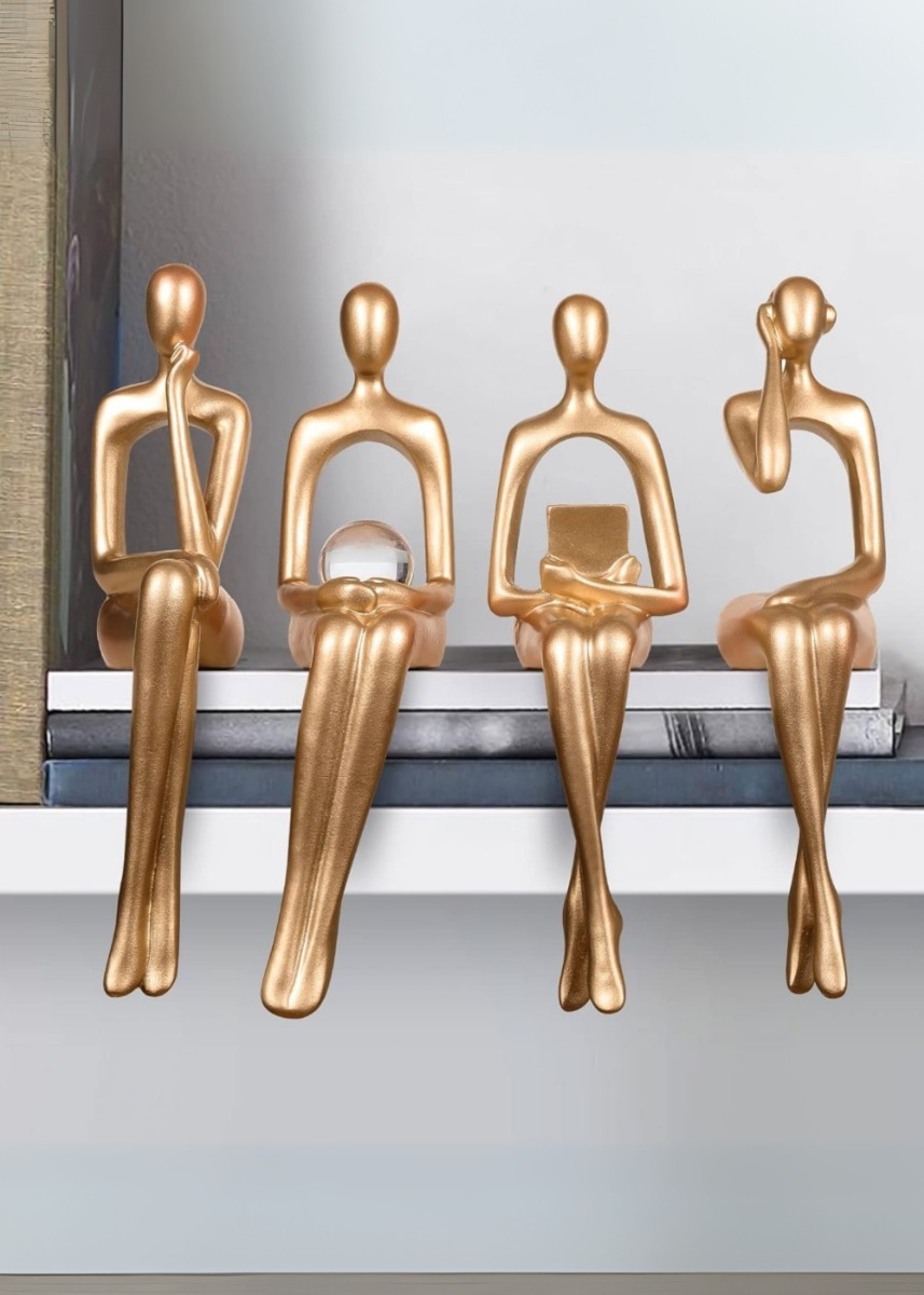 FIGURAS ABSTRACTAS ESTATUAS ADORNO ESTANTERÍA 4 PIEZAS JHN - 10