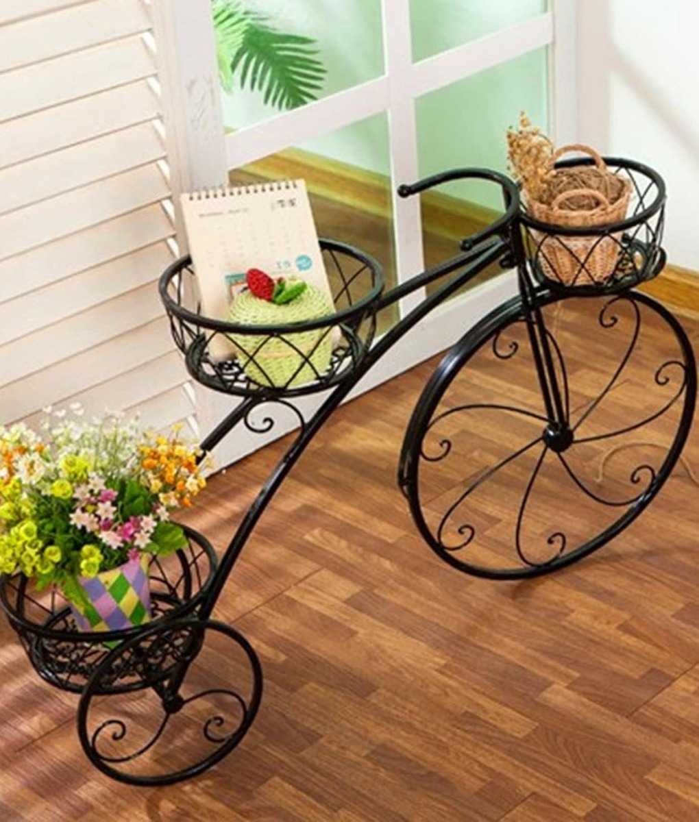 PORTA MACETA SOPORTE CREATIVO PLANTAS BICICLETA TRICICLO JHN - 7