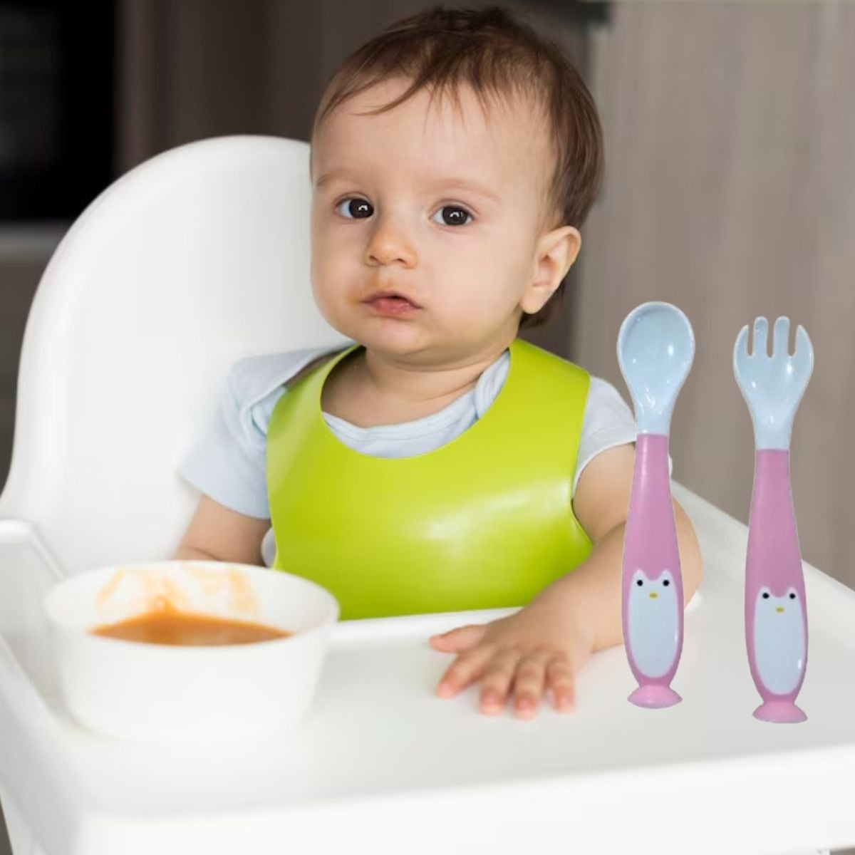 SET 3 PACK CUBIERTO FLEXIBLE ENTRENAMIENTO SILICONA BEBE LAU - 3