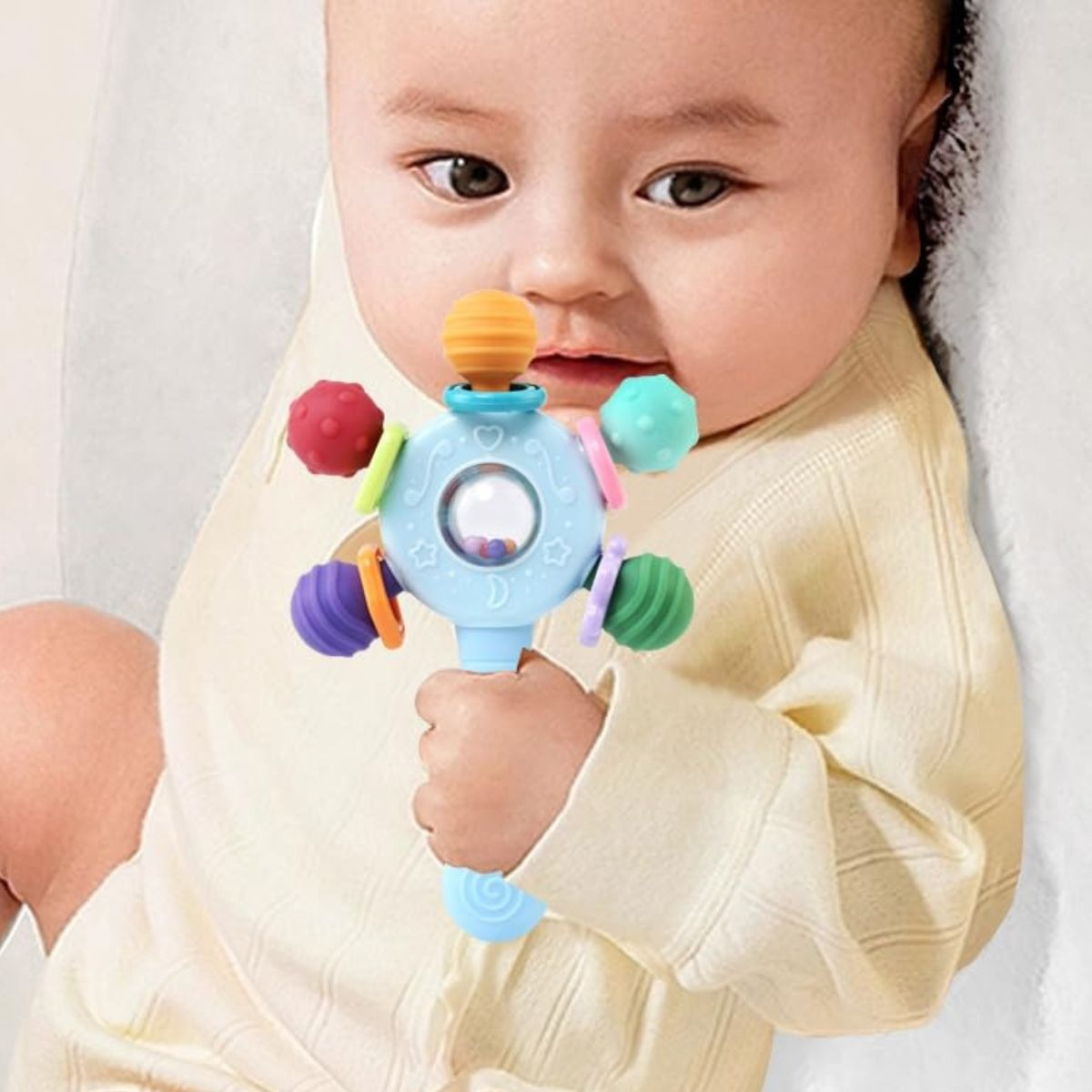 SET 2 SONAJEROS JUGUETE 2EN1 ESTIMULA SENSORIAL BEBE LAU - 10