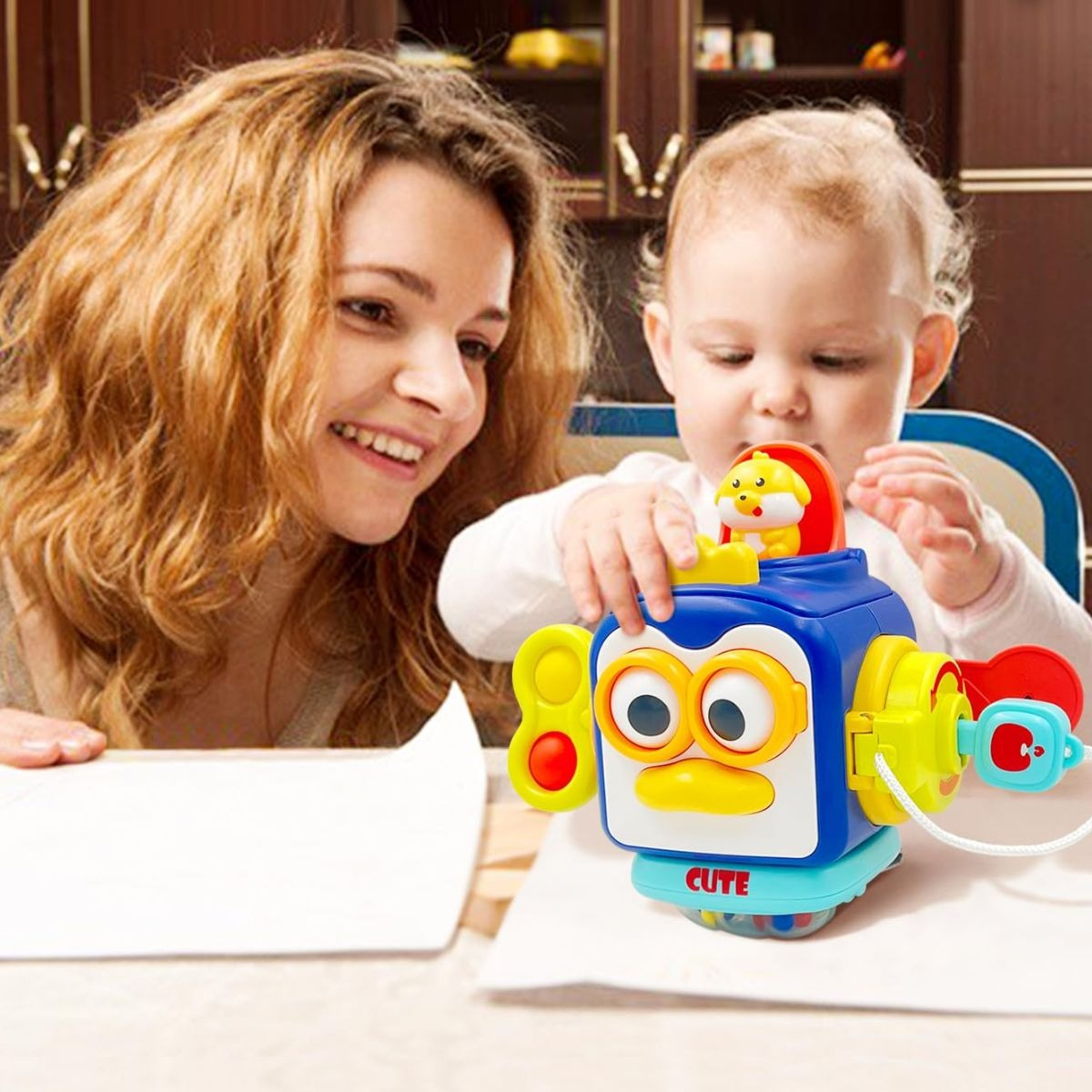 CUBO DIDACTICO JUGUETE SENSORIAL 6EN1 EDUCATIVO BEBE LAU - 8