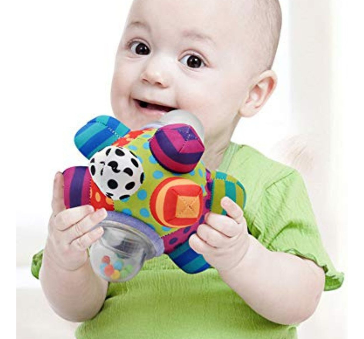 SONAJERO FORMA PELOTA FELPA SENSORIAL MOTRIZ BEBE LAU - 2