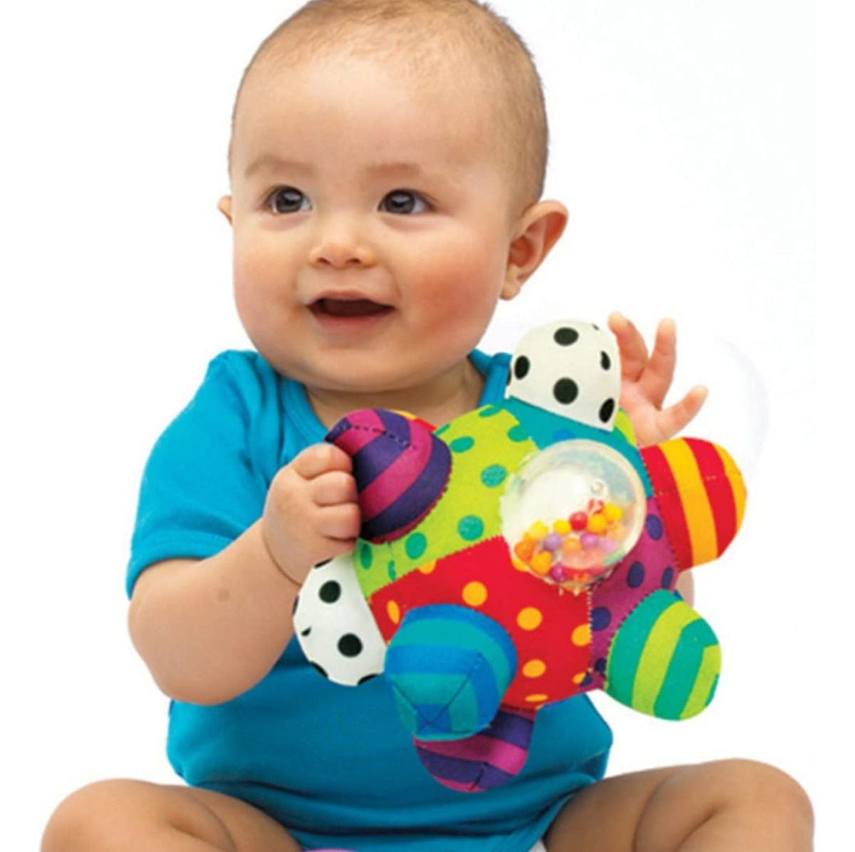 SONAJERO FORMA PELOTA FELPA SENSORIAL MOTRIZ BEBE LAU - 7