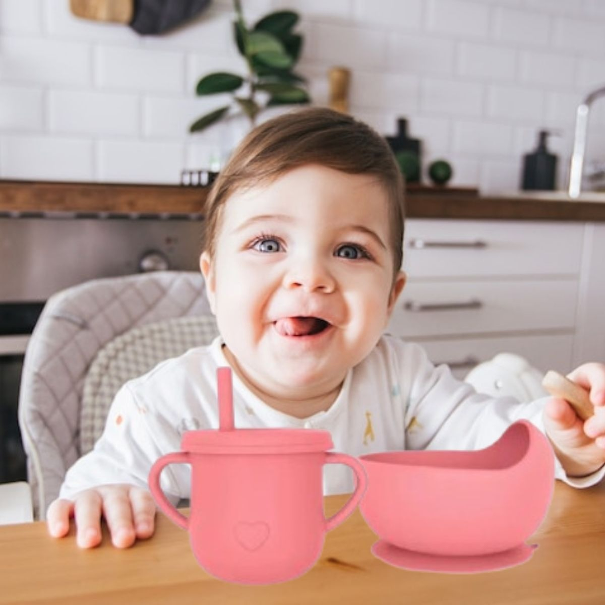 SET ALIMENTACION ELEFANTE BEBE 9 PZA SILICONA DIVERTIDA LAU - 5