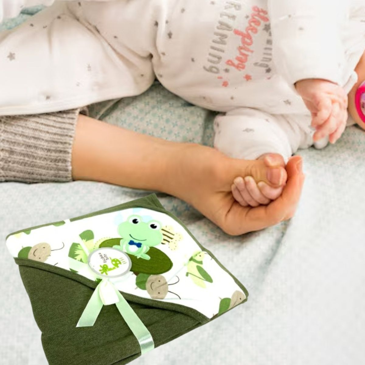 MANTA DE ALGODÓN CON CAPUCHA PARA BEBE ABRIGO CONFORT LAU - 3