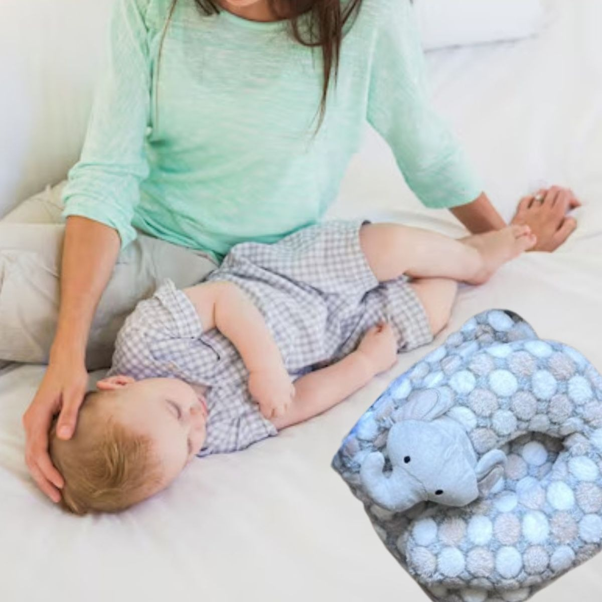 SET DE MANTA FRAZADA POLAR + COJIN CERVICAL SUAVE BEBE LAU - 7