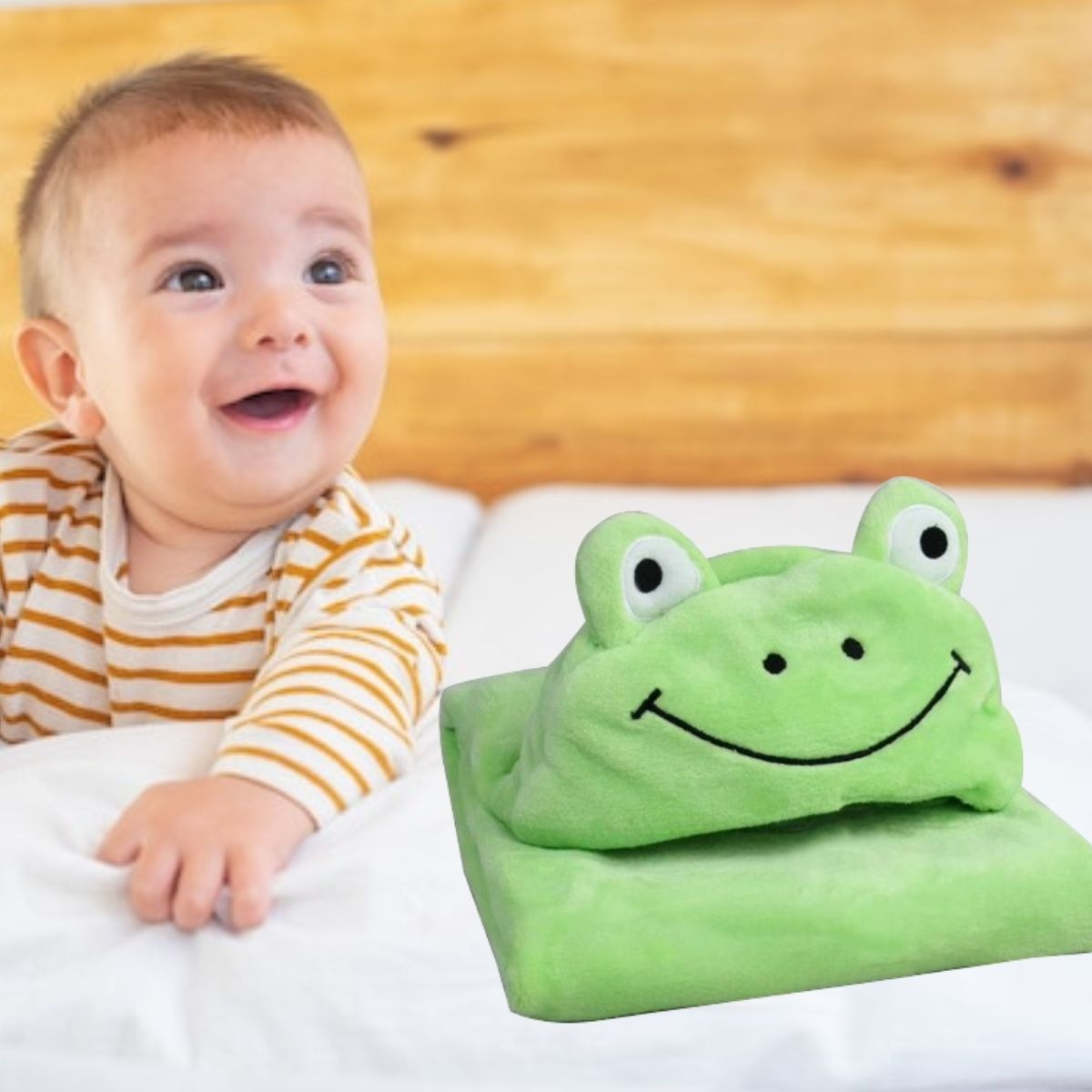 MANTA CON CAPUCHA INFANTIL DISEÑO ANIMALES ABRIGO BEBE LAU - 2