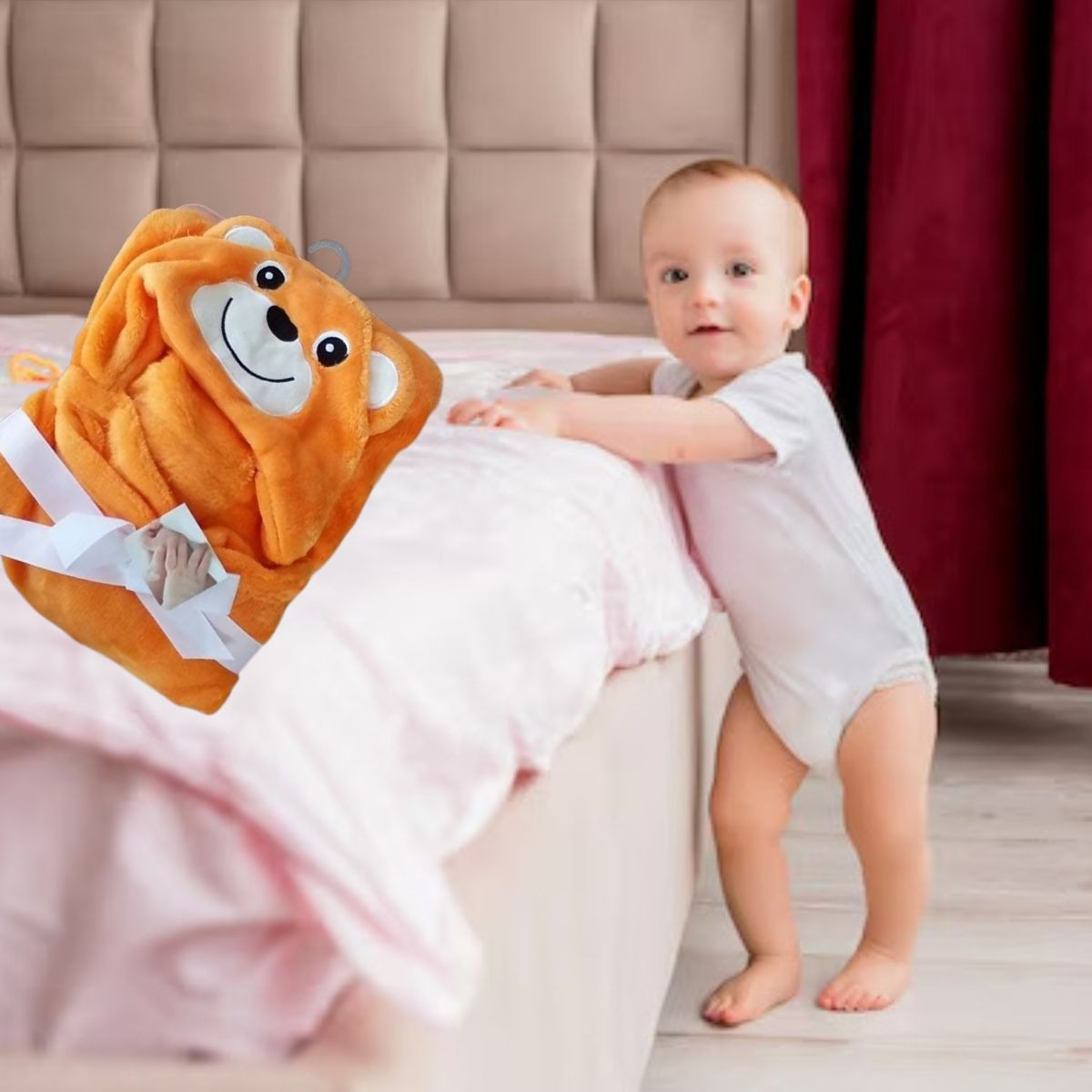 MANTA CON CAPUCHA INFANTIL DISEÑO ANIMALES ABRIGO BEBE LAU - 9