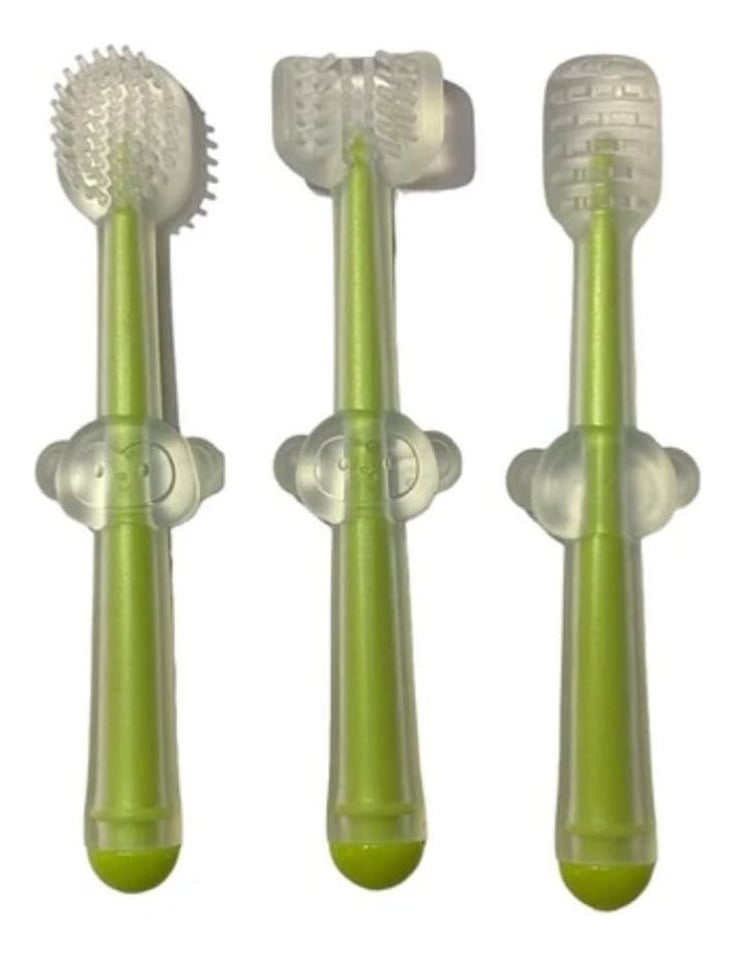 SET 5 CEPILLOS DE DIENTES SILICONA SUAVE PARA BEBE LAU - 1