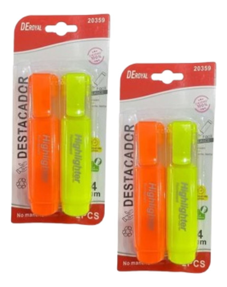 SET 8 MARCADOR RESALTADOR FLUORESCENTES ERGONOMICO JHN - 3