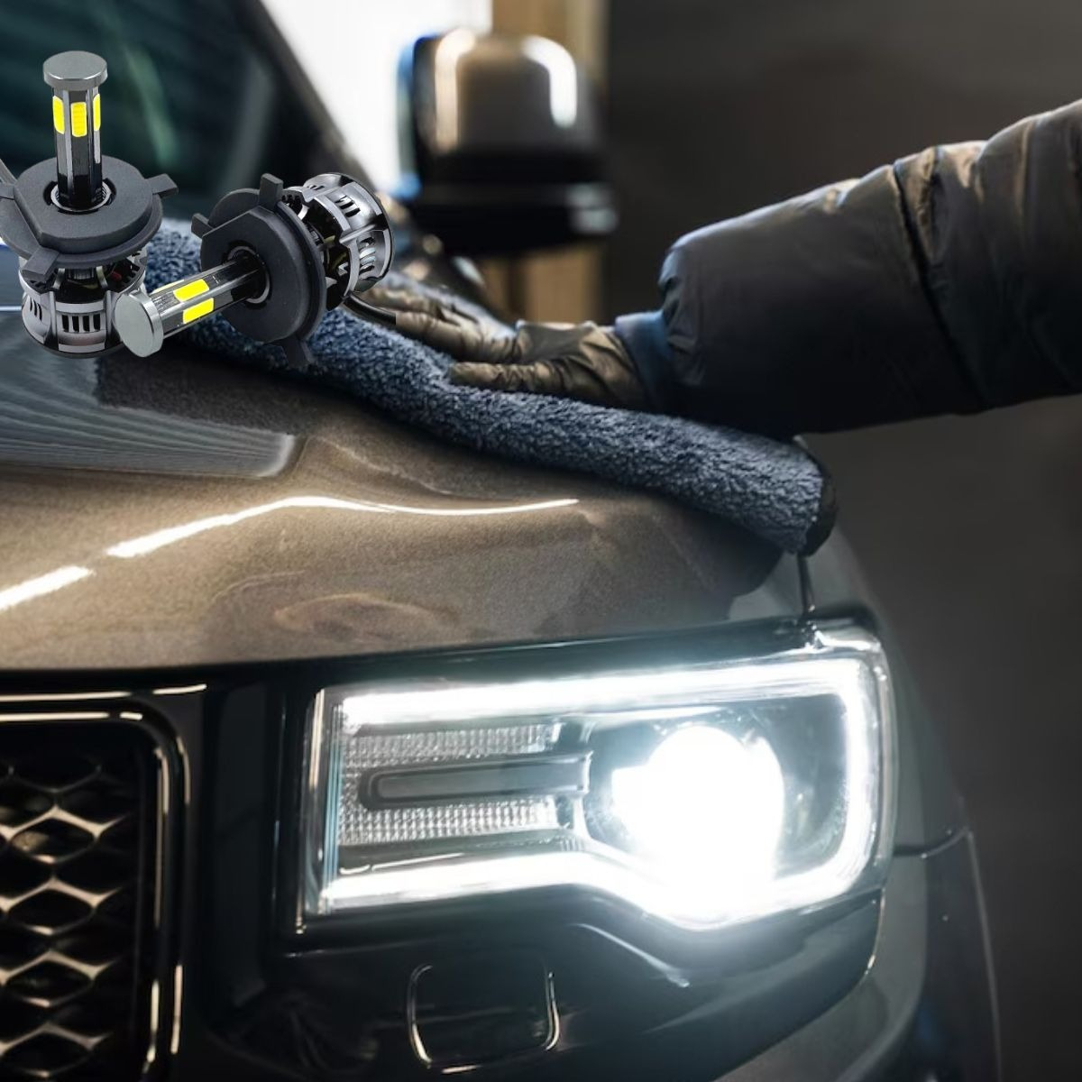 LUCES TURBO LED H4 FARO ALTO RENDIMIENTO VEHICULOS JHN - 7