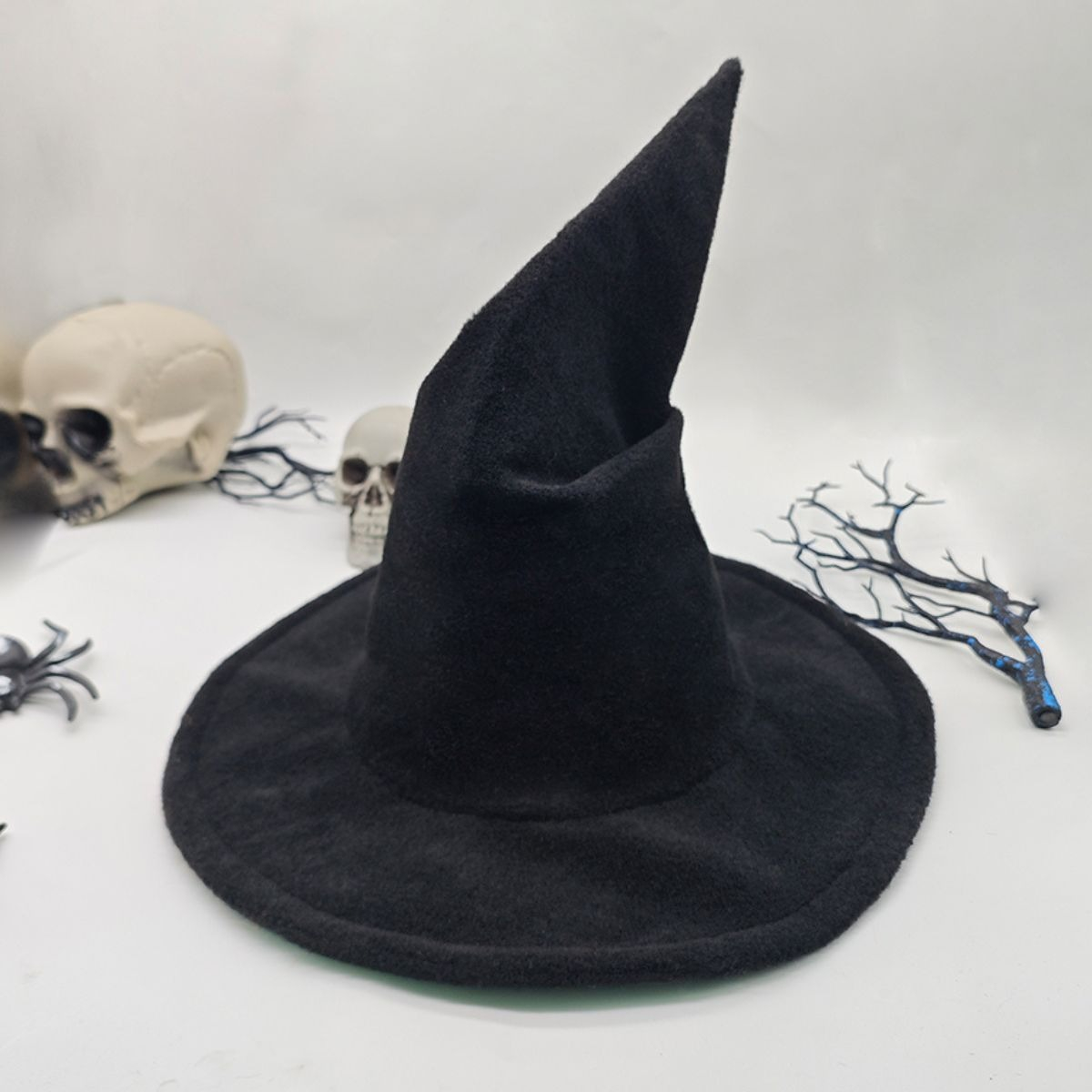 SOMBRERO BRUJA GAMUZA HALLOWEEN UNISEX FLEXIBLE PACK X12 JHN - 10