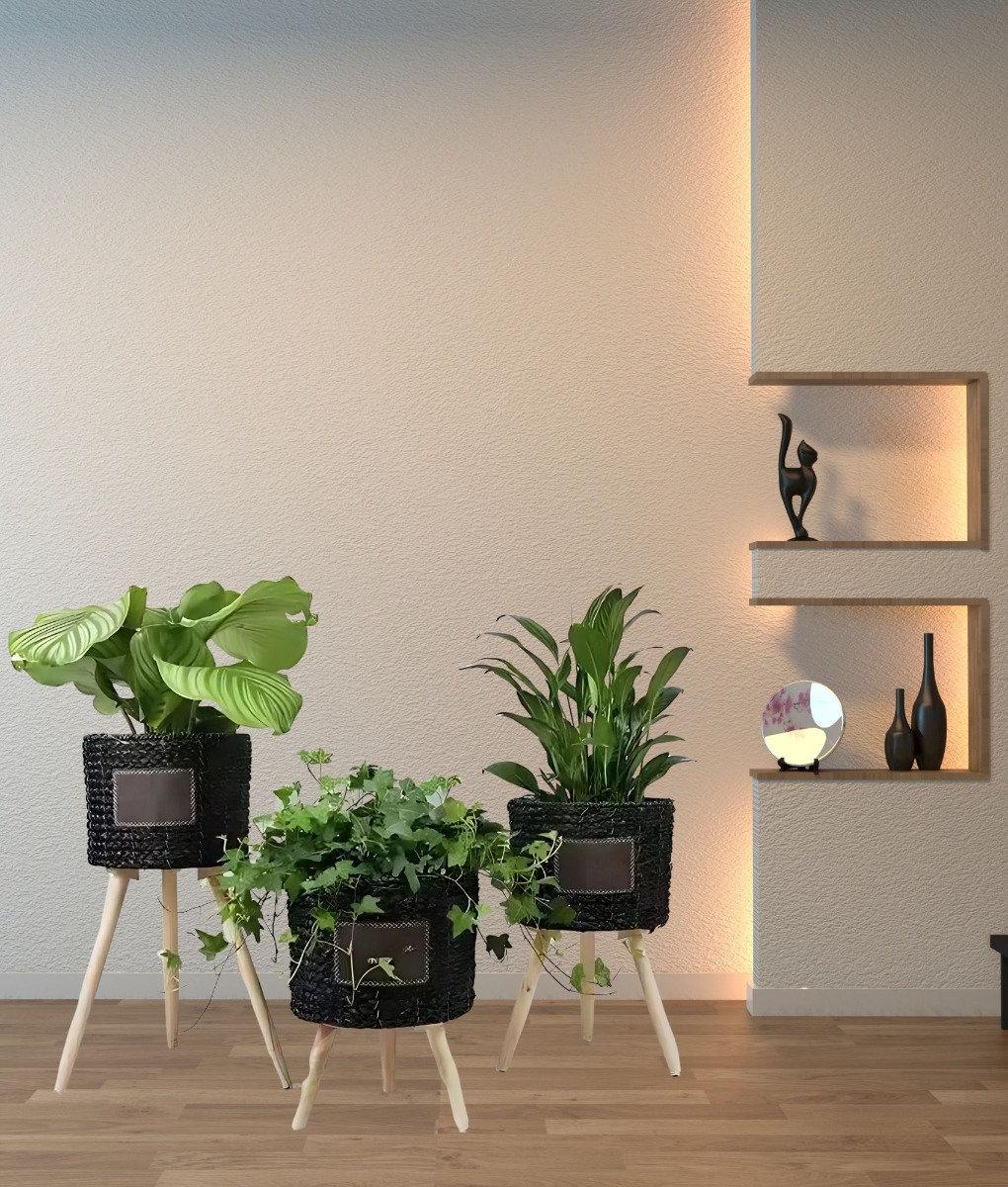 SET MACETEROS MODERNOS SOPORTE MACETAS JARDIN PATAS JHN - 10