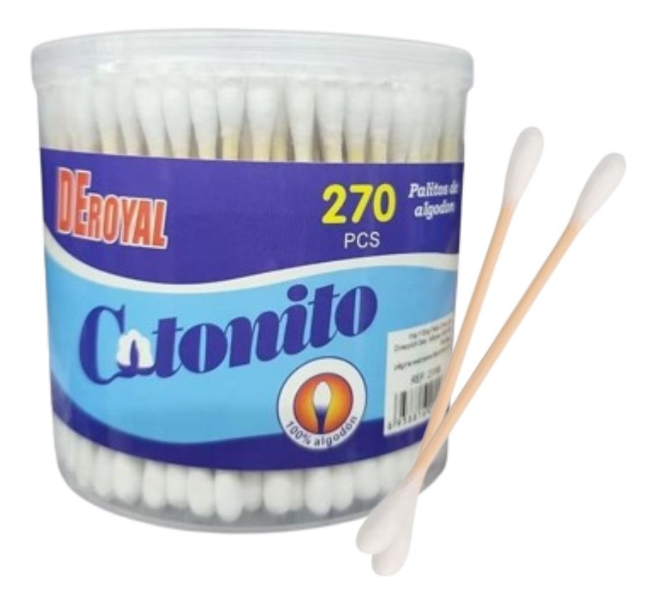 SET 8 CAJAS DE HISOPOS COTONITO X270 PZAS ALGODON SUAVE LAU - 1