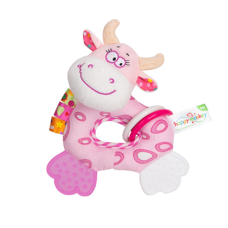 SONAJERO DE MANO SUAVE ANIMAL PELUCHE BEBE LAU - 1