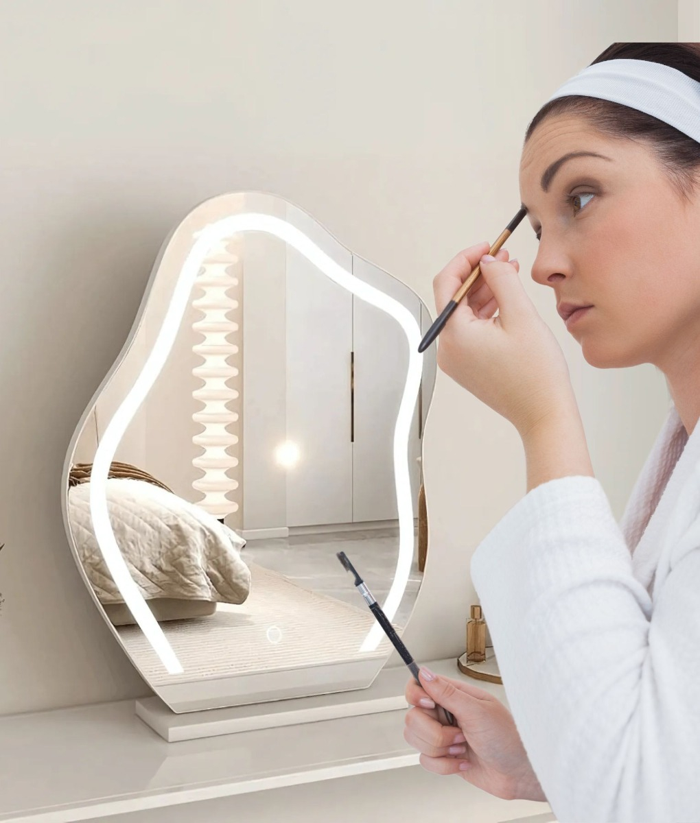 ESPEJO DECORATIVO MAQUILLAJE LUZ MESA TACTIL LED JHN - 2