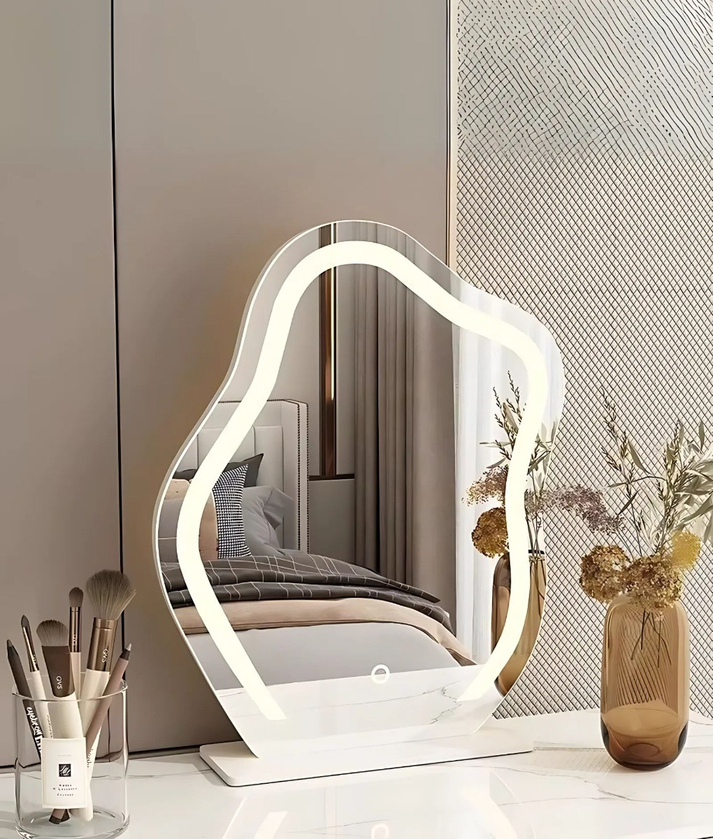 ESPEJO DECORATIVO MAQUILLAJE LUZ MESA TACTIL LED JHN - 7