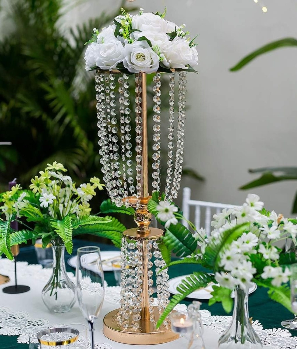 FLORERO ALTO DECORATIVO SOPORTE FLORES CENTRO MESA 62CM JHN - 7