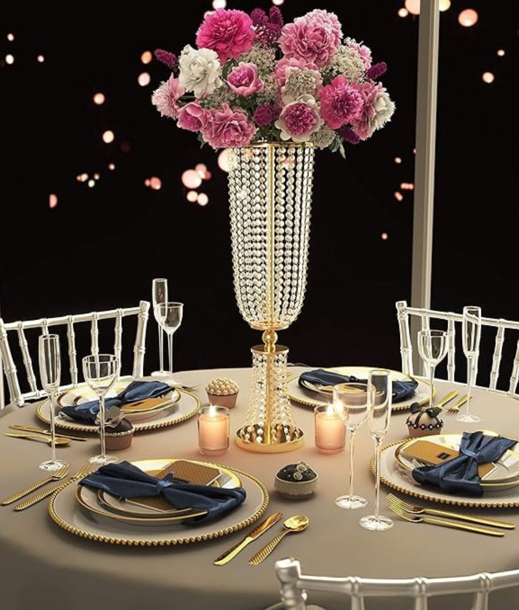 FLORERO DECORATIVO ALTO SOPORTE FLORES CENTRO MESA 82CM JHN - 8