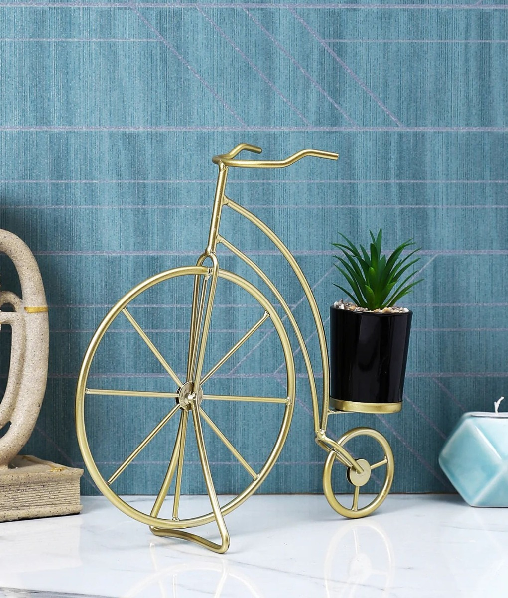 PORTA MACETA DECORATIVA BICICLETA ADORNO JARDIN HOGAR JHN - 8