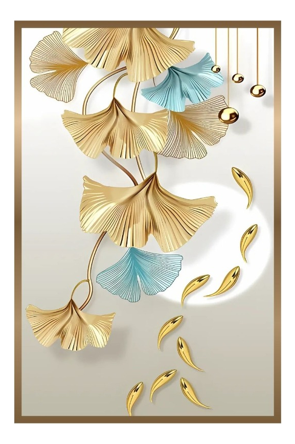 CUADRO DECORATIVO PARED HOJAS FLORES ARTE HOGAR JHN - 1