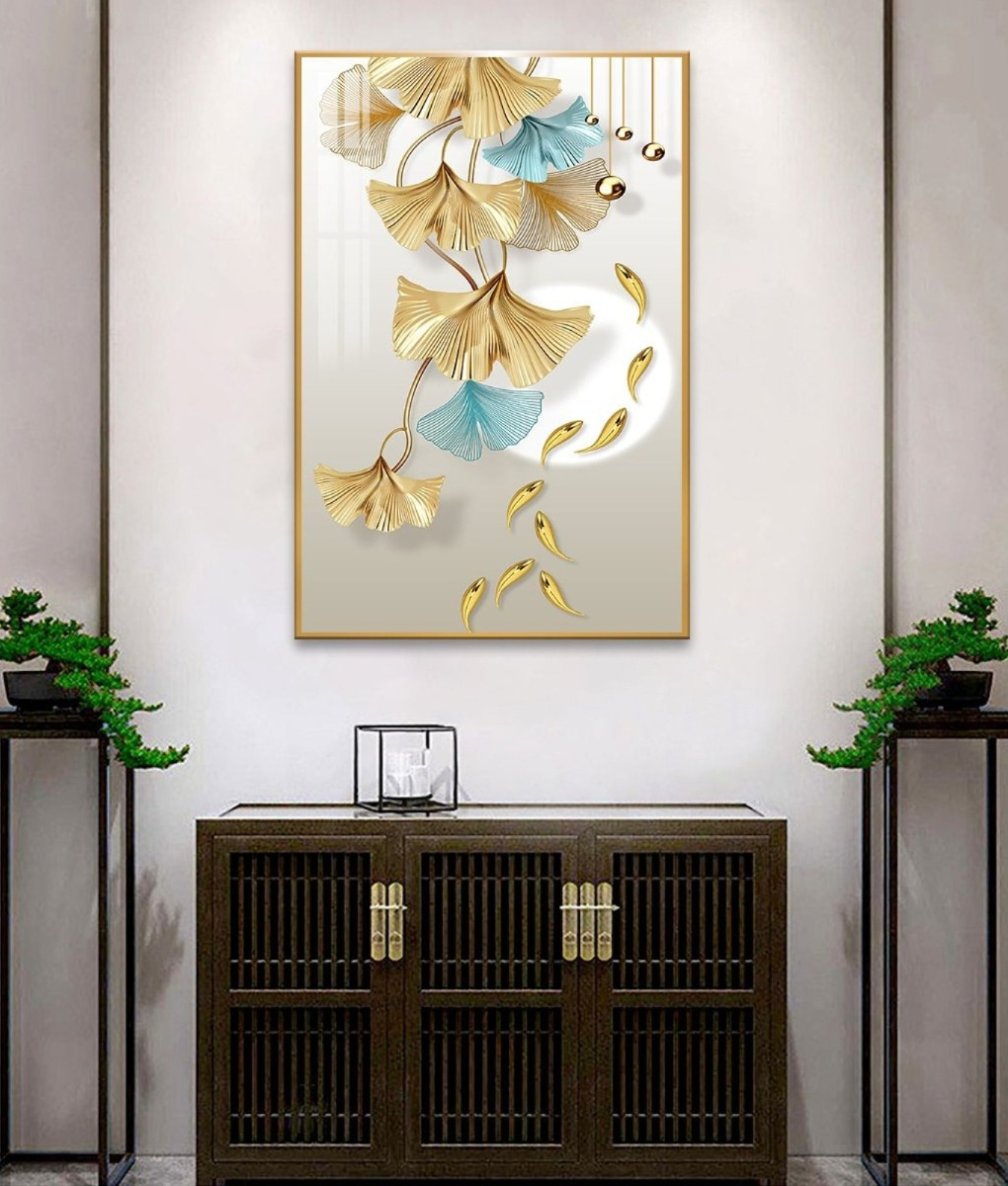 CUADRO DECORATIVO PARED HOJAS FLORES ARTE HOGAR JHN - 7