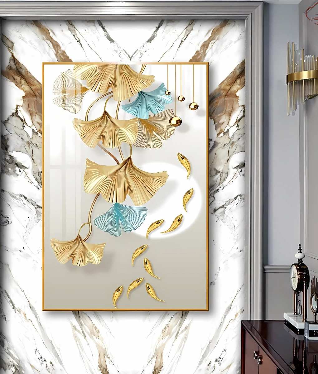 CUADRO DECORATIVO PARED HOJAS FLORES ARTE HOGAR JHN - 8