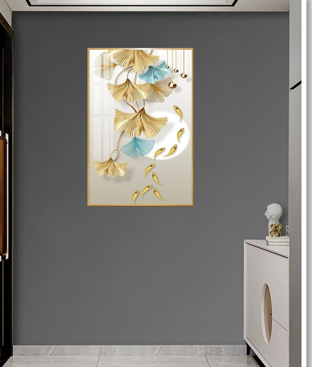 CUADRO DECORATIVO PARED HOJAS FLORES ARTE HOGAR JHN - 9