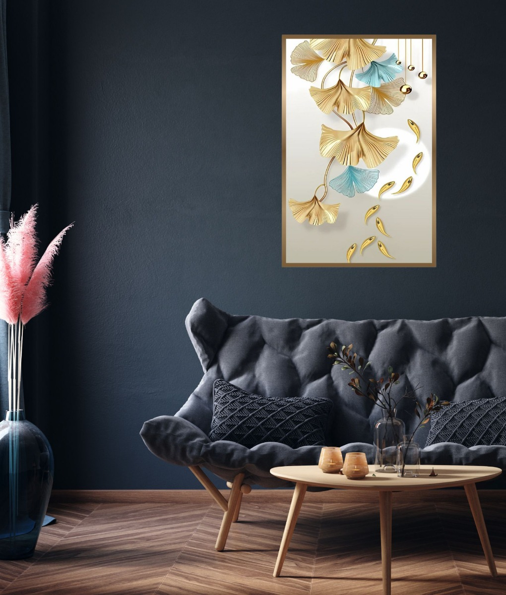 CUADRO DECORATIVO PARED HOJAS FLORES ARTE HOGAR JHN - 10