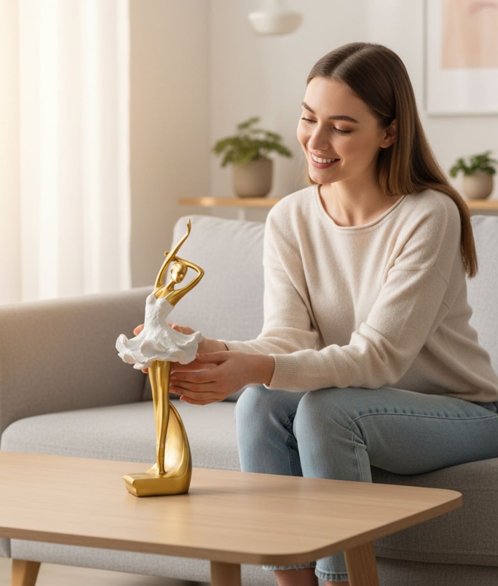 FIGURA DECORATIVA BAILARINA BALLET ESTATUA ADORNO HOGAR JHN - 4