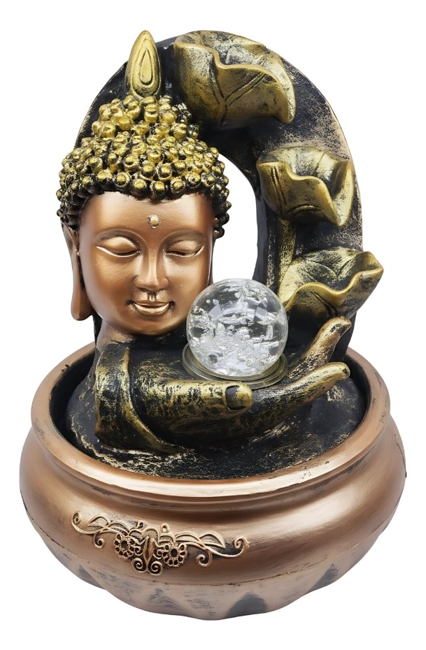 FUENTE AGUA BUDA MONJE ADORNO DECORATIVO MESA HOGAR JHN - 1