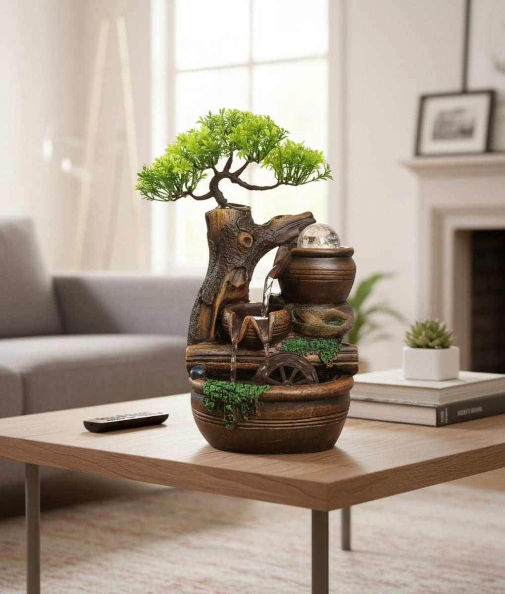 FUENTE AGUA CASCADA DECORATIVO ADORNO MESA HOGAR JHN - 10