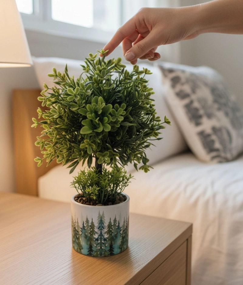 PLANTA ARTIFICIAL DECORATIVA ADORNO MODERNO ARBUSTO JHN - 4