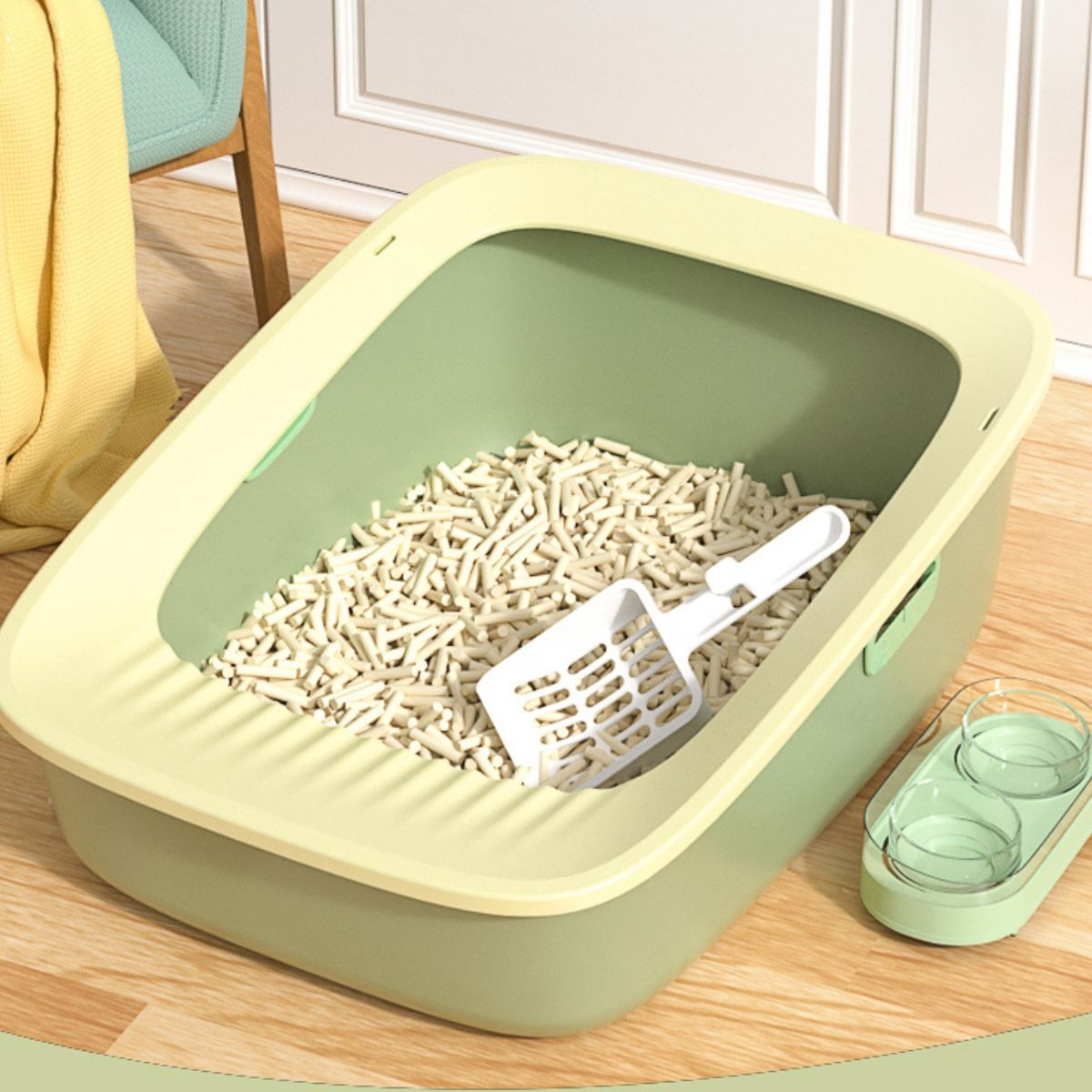 CAJA D ARENA PARA GATOS ASEO HIGIENE MASCOTA GRANDE LAU - 3