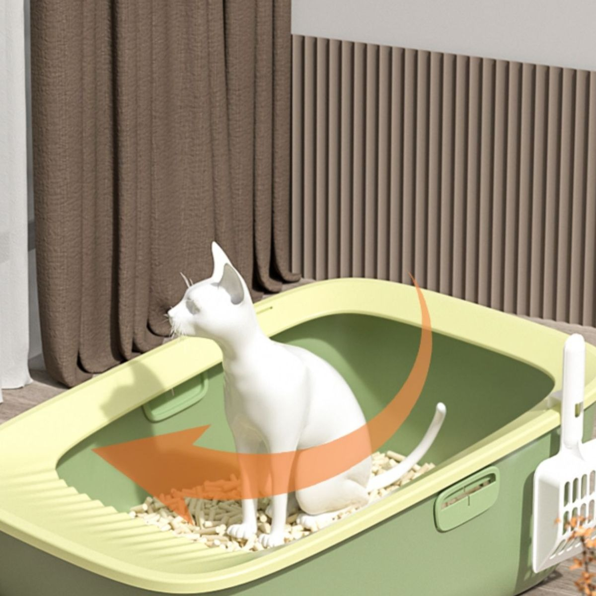 CAJA D ARENA PARA GATOS ASEO HIGIENE MASCOTA GRANDE LAU - 8