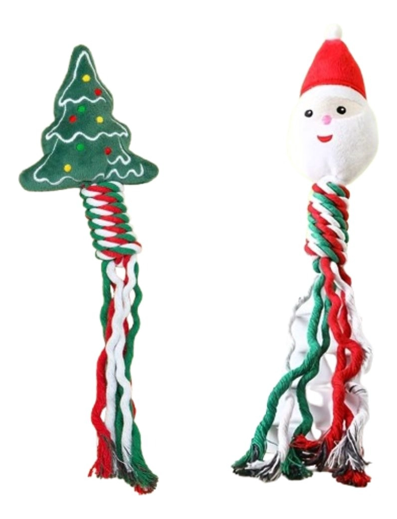 SET 3 JUGUETES PARA MASCOTA DISEÑO NAVIDEÑO PERROS LAU - 6