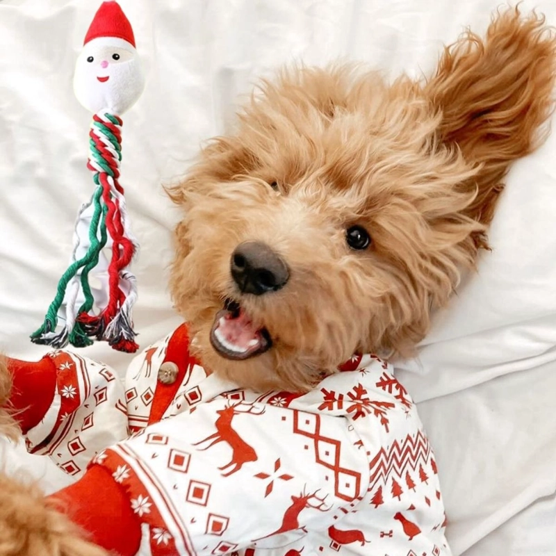 SET 3 JUGUETES PARA MASCOTA DISEÑO NAVIDEÑO PERROS LAU - 9