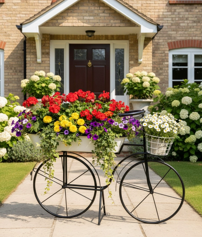 PORTA MACETAS DECORATIVO BICICLETA CLASICA ELEGANTE JHN - 10