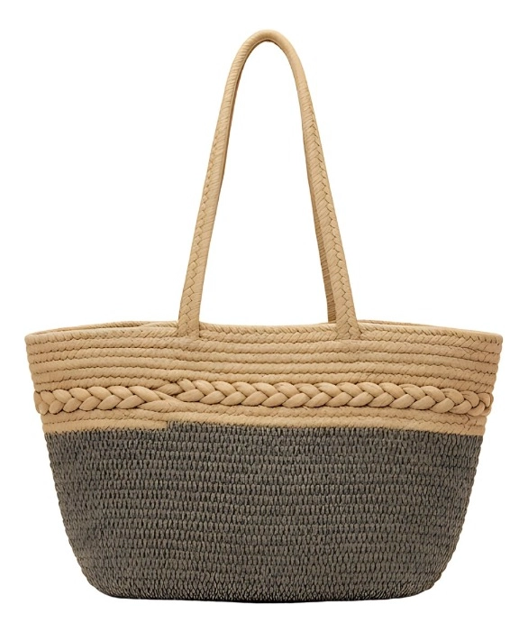 CARTERA BICOLOR BOLSO DISEÑO TEJIDO MINIMALISTA MODERNO JHN - 1