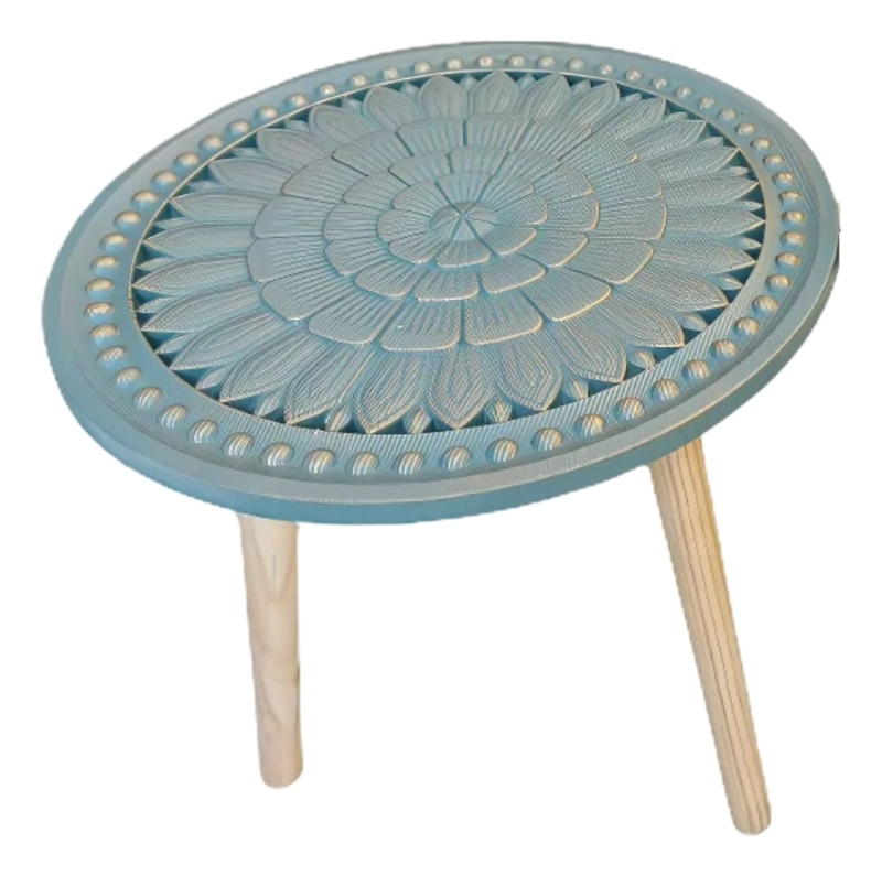 MESA CENTRO REDONDA DECORATIVA AUXILIAR MODERNO HOGAR JHN - 3