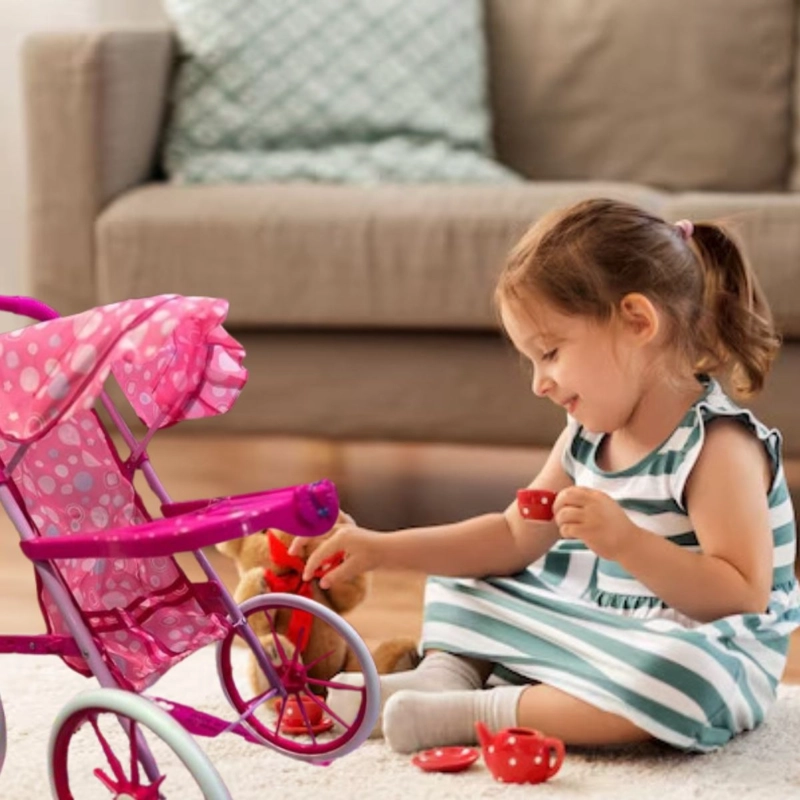 JUGUETE COCHE CARRIOLA PARA MUÑECAS DE NIÑAS DIVERTODO LAU - 8