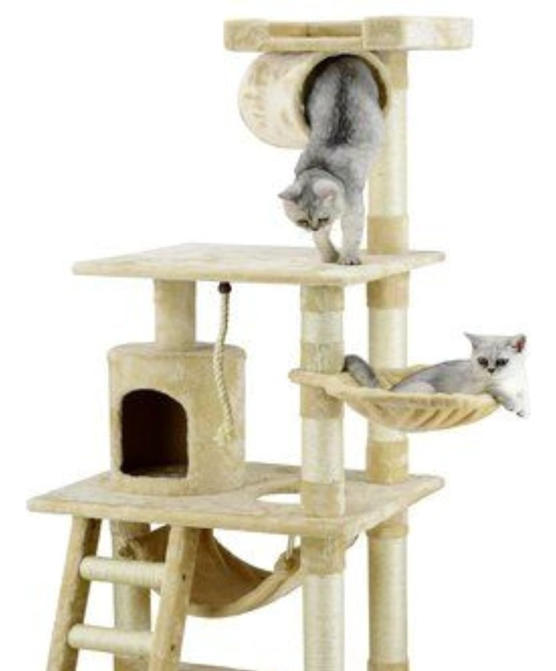 TORRE RASCADOR DE GATOS GRANDE VARIOS NIVELES MASCOTA LAU - 1